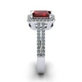 thumbnail image 4 of SuperJeweler 1 1/2 Carat Octagon Shape Garnet and Halo Diamond Ring In Sterling Silver For Women, 4 of 6