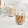 thumbnail image 2 of Yayeee 2 Pack Qtip Holder Bathroom Cotton Swab Canister with Lid Clear Dispenser Set, Sunshine, 2 of 6