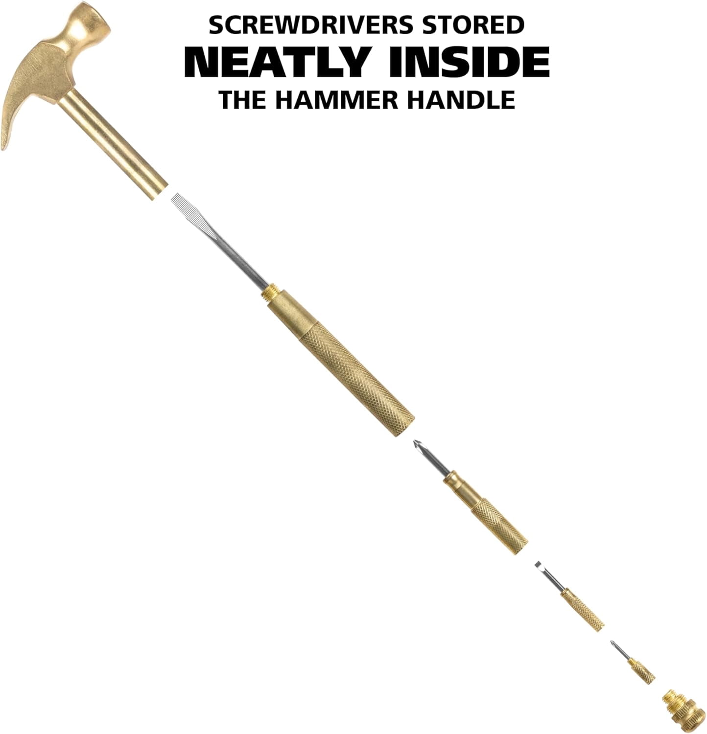 GreatNeck 19006 5-in-1 Hammer, Mothers Day Gifts, Built in Multitool Screwdriver, Chrome Plated to Resist Rust, Tackle Basic Household Tasks, Mothers Day Gifts for Mom