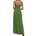 thumbnail image 5 of Xuanfei Women Solid Color Smocked Bodice Sleeveless Ruched Design High Waist Maxi Cami Dress, 5 of 7