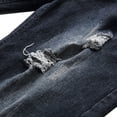 thumbnail image 5 of Fesfesfes Zipper Elastic Slim Fit Shorts Jeans Mens Casual Denim Shorts Plus Size Wrap Ripped Short Jeans Men's Mid-length Pants Spring Saving Sale, 5 of 6