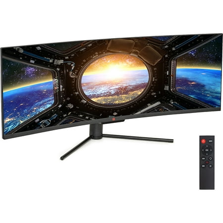 Open Box Deco Gear 49" Curved Ultrawide E-LED Gaming Monitor, 32:9 Aspect Ratio, Immersive 3840x1080 Resolution, 144Hz Refresh Rate, 3000:1 Contrast Ratio (DGVIEW490)