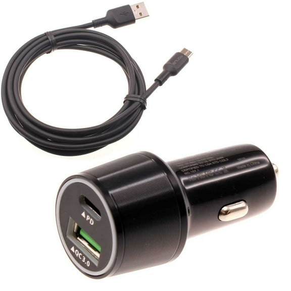 36W Quick Car Charger for Samsung Galaxy Z Fold4 Phone - 2-Port USB Cable Type-C PD Power Adapter DC Socket L8J Compatible With Galaxy Z Fold4 Model