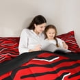 thumbnail image 4 of Castle Fairy Zebra Print Twin Comforter Sets for Female Men,Black Red Bedding Set, 4 of 7