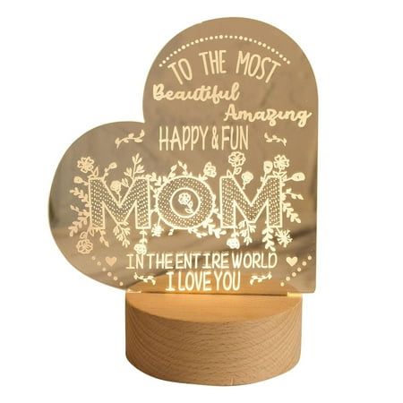 

Gallican Mother s Day Gifts for Mom from Daughter Son Acrylic Heart Sign Night Light Idea Personalized LED Engraved Night Lamp Gifts for Birthday Christmas Thanksgiving Gifts for Mom On Discount