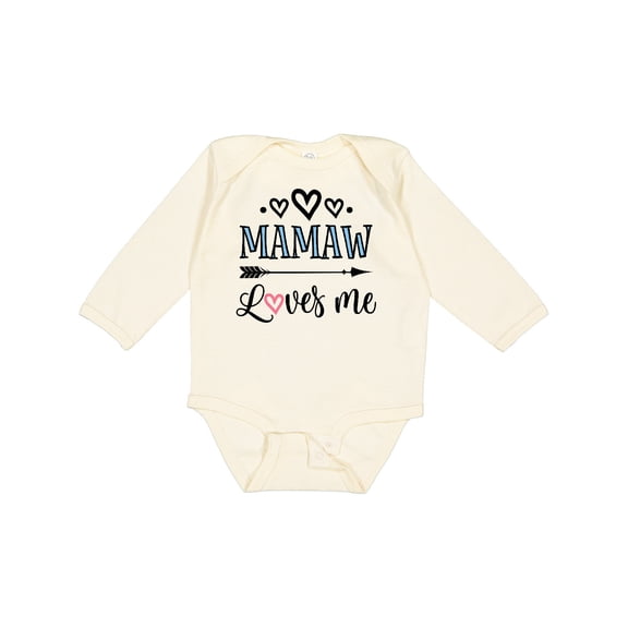 Inktastic Mamaw Loves Me Grandchild Girls Long Sleeve Baby Bodysuit