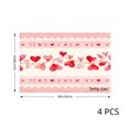thumbnail image 4 of Amarainy Heart Pattern Pink Linen Table Mats Set of 4 for Home Kitchen Table Decor 12x18 inch, 4 of 5