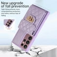 thumbnail image 6 of Phone Case for Samsung Galaxy S23 Ultra 5G Wallet Cover with Credit Card Holder Shoulder Crossbody Strap Long Lanyard Leather Cell Accessories S23Ultra 23S S 23 23Ultra 6.8 inch Women Purple, 6 of 15