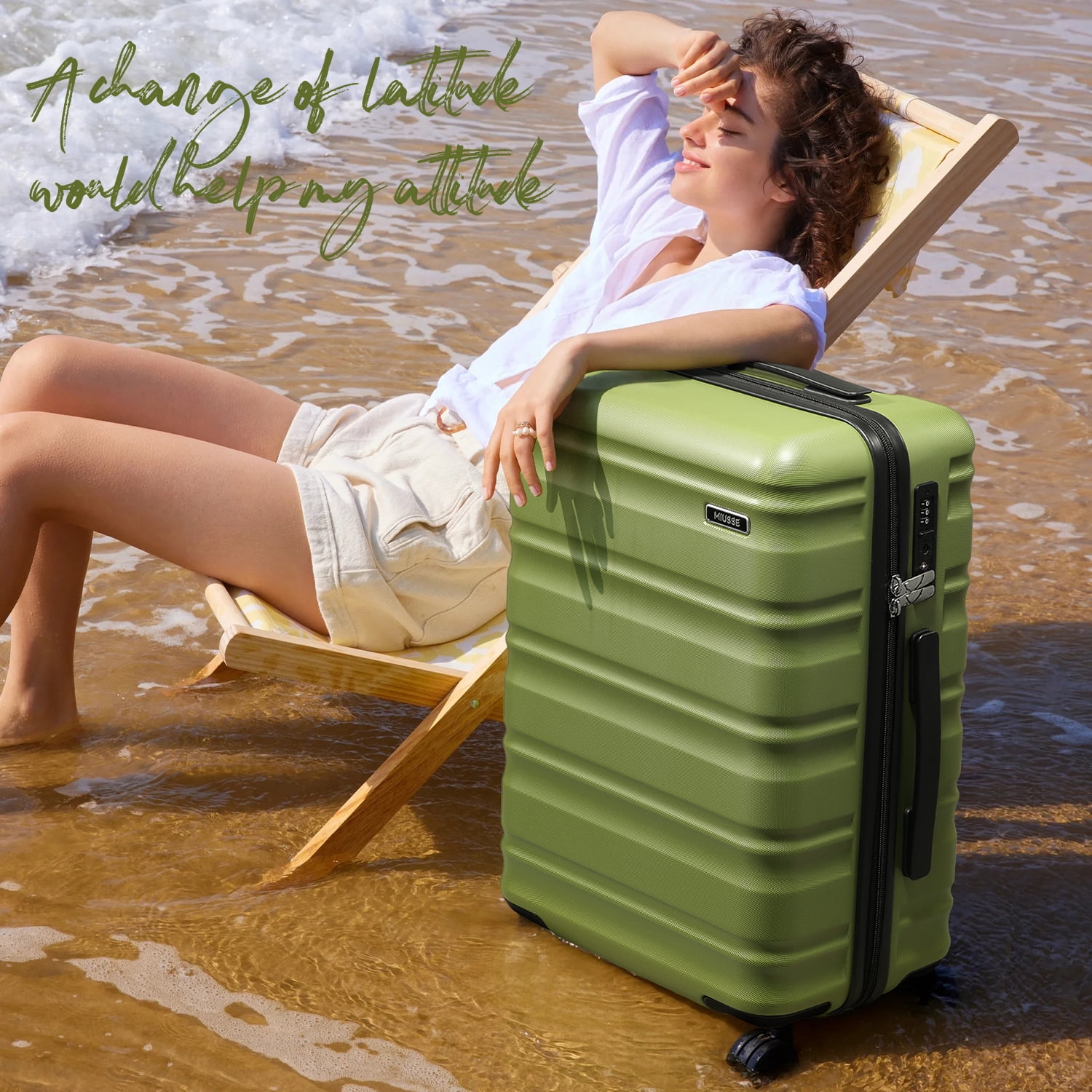 MIUSSE Hard Shell Luggage Sets, 3 Piece Luggage Set, 20/24/28 IN Carry On Luggage with TSA Lock Spinner Wheels, Hard Shell Suitcases Women Men