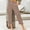 Khaki, variant on Styesk Women's Pants Fashion Womens Casual Stripe Elastic Loose Pants Straight Wide Leg Trousers With Pocket Capris