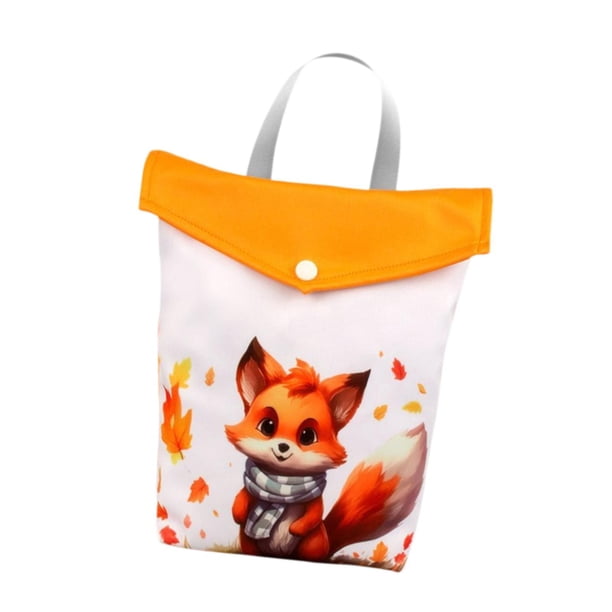 Bolsa organizadora de pañales, bolsa de almacenamiento reutilizable, bolsa de viaje resistente al agua, bolsa húmeda zorro 25x30cm