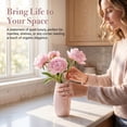 thumbnail image 4 of REGALWOVEN Small Ceramic Bud Modern Cylinder Vase, Ribbed Decorative Flower Vase for Shelf & Bathroom, TBoho Home Decor Accent Pink 2.4"L x 2.4"W x 5.1"H, 4 of 5