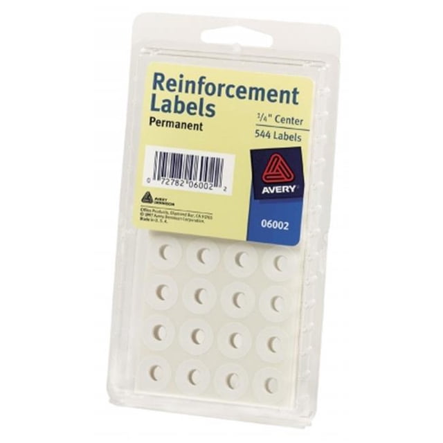 Avery .5 in. White Reinforcement Labels - Pack of 6