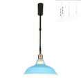 thumbnail image 1 of FSLiving Adjustable Height Track Pendnat Light H-Type Macaron Retractable Track Spotlight with Telescoping Rod Adjustable Gimbaled Lamp-Post Halo Track DIY Instant On Cover Lamp, Blue - 1 Light, 1 of 7