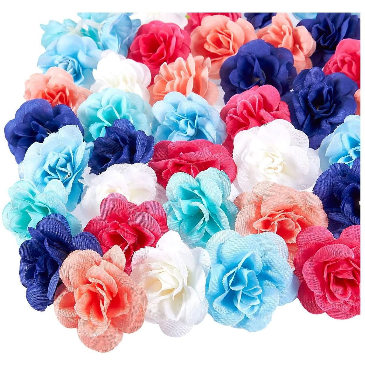 Artificial Flower Heads - 60-Pack Fabric Fake Flowers for Wedding Decorations, Baby Showers, Diy Crafts, Mixed Colors, 1.5 X 1.5 X 1.2 inches Artificial Flower Heads - 60-Pack Fabric Fake Flowers for Wedding Decorations, Baby Showers, Diy Crafts, Mixed Colors, 1.5 X 1.5 X 1.2 inches