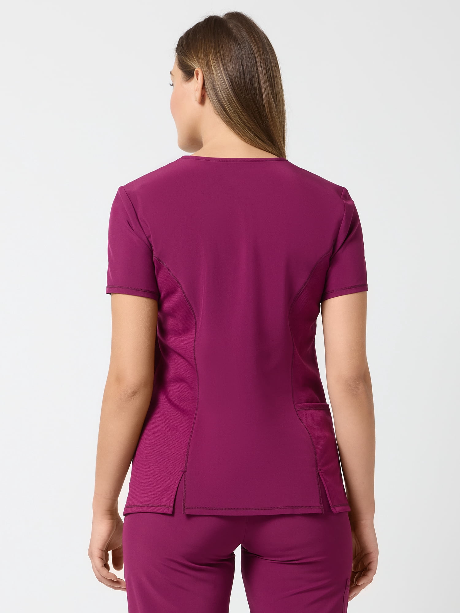 Scrubstar Performance Women’s Shaped Antimicrobial Mesh Panel V-Neck Scrub Top, Sizes XS–3XL