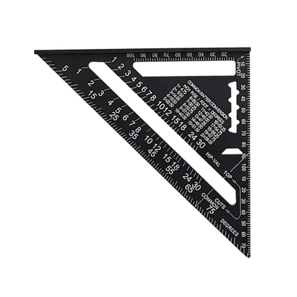 7 inch Metric Aluminum Alloy Triangle Angle Ruler Protractor Woodworking 