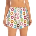 thumbnail image 2 of Picia Colorful Donuts Pattern Women's 2 in 1 Athletic Running Shorts High Waisted Workout Casual Gym Sweat Shorts with Comfy Liner Zipper Pockets-Medium, 2 of 9