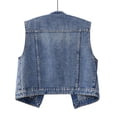 thumbnail image 4 of Tqcoqu Women's Sleeveless Denim Plus Size Vest,Round Collar Frayed Edge Multi Pocket Waistcoat Jacket,2026 Spring Fall Trendy Clothes,Blue Women's S-XXXXXL, 4 of 9