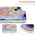 thumbnail image 5 of Case for iPhone 14/pro/max,Colorful Retro Oil Painting Printed Flower Laser Beam Glossy Pattern Cute Curly Waves Border Exquisite Phone Cover Stylish Durable TPU Protective Case for Girls Women, 5 of 8