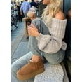 thumbnail image 5 of Female Sweaters Off the Shoulder Long Sleeve Cable Knit Sweater Loose Chunky Pullover Dressy Work Tops Khaki S, 5 of 7