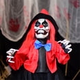 thumbnail image 3 of Halloween Clown Decoration Voice Activated Light Up Sound Prop Indoor Outdoor Yard Decor Scary Haunted House Party Scene Layout Theme Ornament Display , C, 3 of 5
