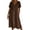 Coffee, variant on Wdgfv Women's Summer Casual V Neck Button Down Shirt Dress Lightweight Flowy Midi Length with Pockets