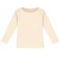 thumbnail image 4 of Kureaily Girls Long Sleeve Ribbed Raglan Tee Stretchy Casual Basic Fit Crew Neck Shirt For Kids Youth/ 5-6 Years/ Little Kid (Beige), 4 of 5