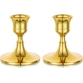 thumbnail image 5 of Set of 4 Golden Candlestick Candle Holders - Decorative Metal Candle Holders for Table Taper Candle Retro Style Wedding Advent Christmas Home Decoration,6cm, 5 of 5