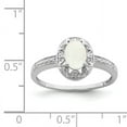 thumbnail image 2 of 925 Sterling Silver Rhodium-Plated Diamond and Created Opal Ring Size 6, 2 of 6