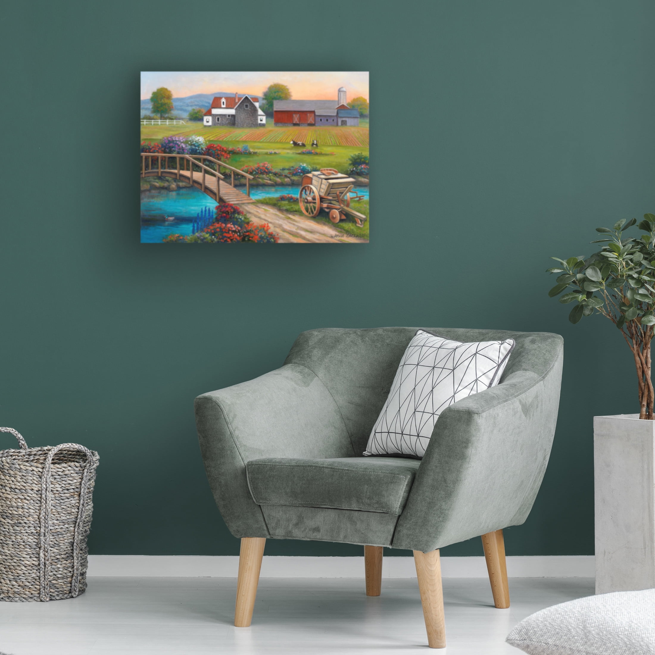 Canvas Wall Art - John Zaccheo 'Sweet Serenity Farm' Wall Art for Living Room, Bedroom, or Office Décor by Trademark Fine Art - 24 x 18 Inches
