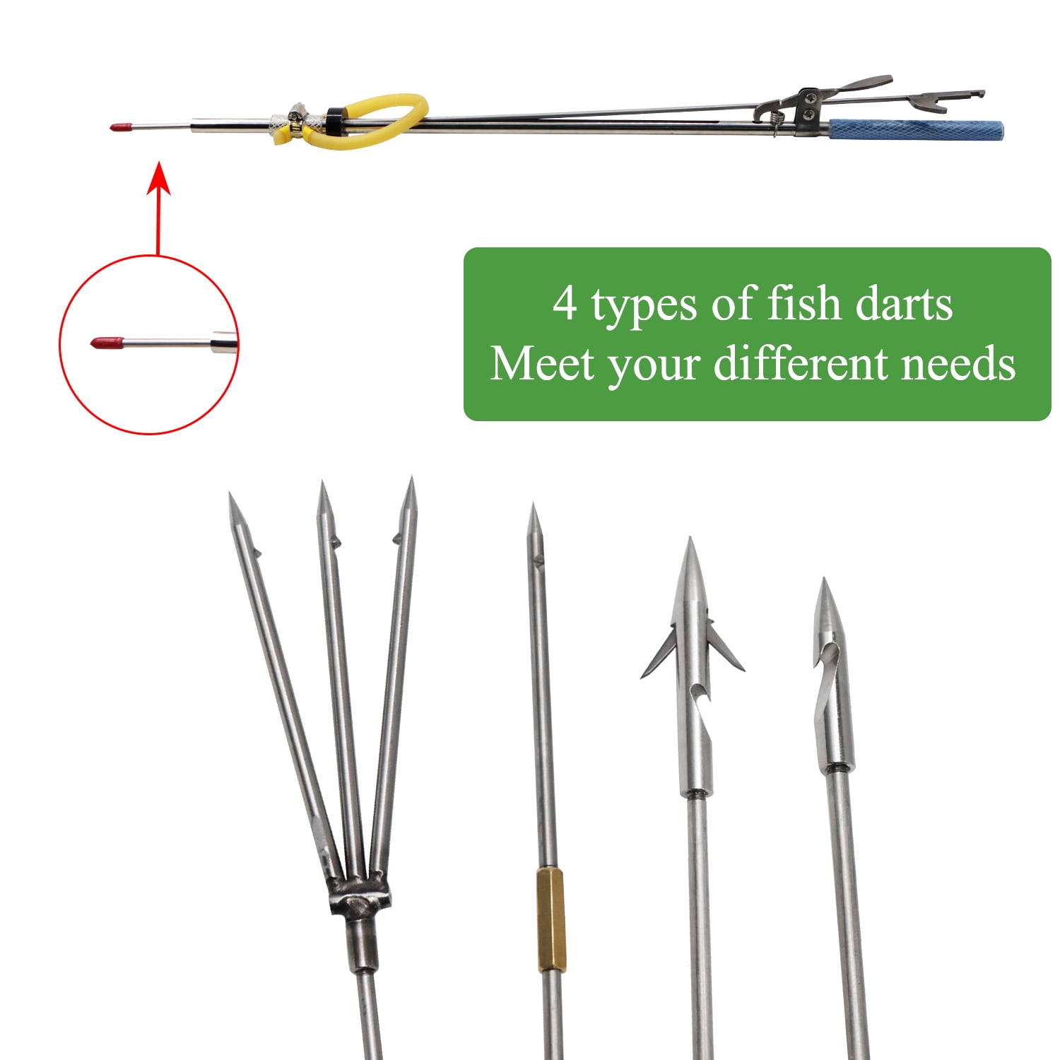 Piaoyu Telescopic Stainless Steel Fishing Fork with Spear Hook, Heavy Duty Frog Flounder Gig for Ice Fishing Saltwater Sea