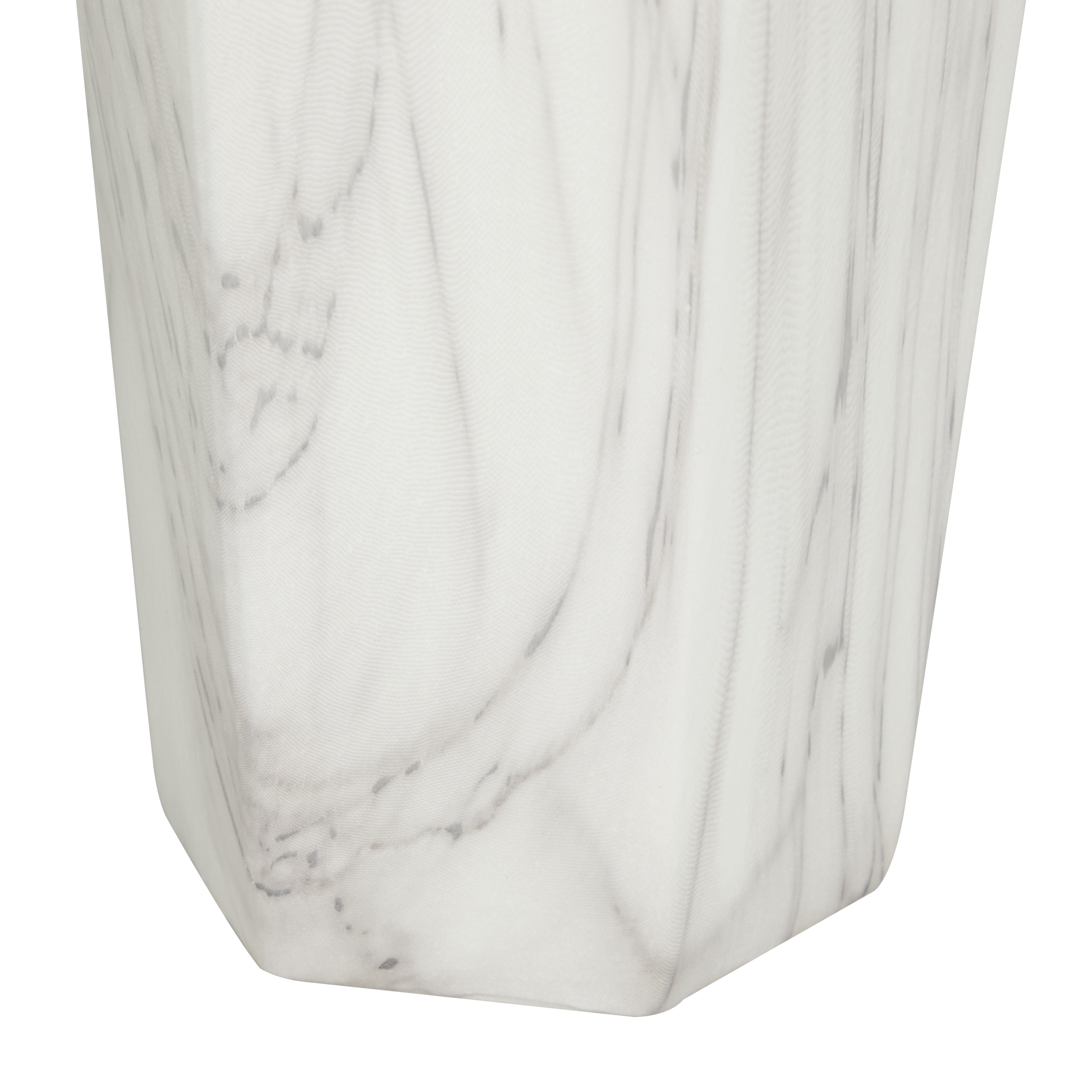 DecMode 14" Faux Marble White Ceramic Vase - image 5 of 9