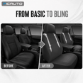 thumbnail image 6 of PIC AUTO Car Seat Covers - Sparkly Black Leather with Bling Glitter, Full Set, Waterproof, Airbag Compatible, Universal Fit, 6 of 8