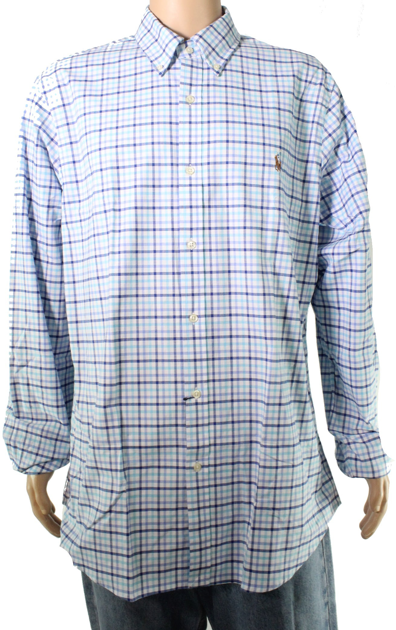 zo Absurd Volwassen Polo Ralph Lauren Mens Shirt Classic Slim Fit Oxford Blue XS - Walmart.com