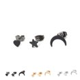 thumbnail image 3 of 3 Pcs/Set Boucles d'Oreilles en Forme de Cœur Étoile Lune Strass pour Femmes Boucles d'Oreilles Soirée Fille Fête Soirée Bal Bagues d'Oreilles Punk Strass, 3 of 6