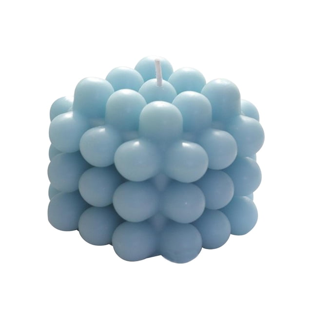 Velas perfumadas pequeñas hechas a mano velas de burbujas geométricas que se queman durante mucho tiempo para la decoración de la cena del hogar Azul