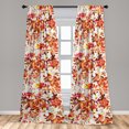 thumbnail image 2 of Aquarelle Floral Window Curtains, Modern Watercolor Silhouettes of Flowers Boho with Leafy Pattern, Lightweight Decor 2-Panel Set with Rod Pocket, Pair of - 28"x95", Vermilion Dark Coral, by Ambesonne, 2 of 3