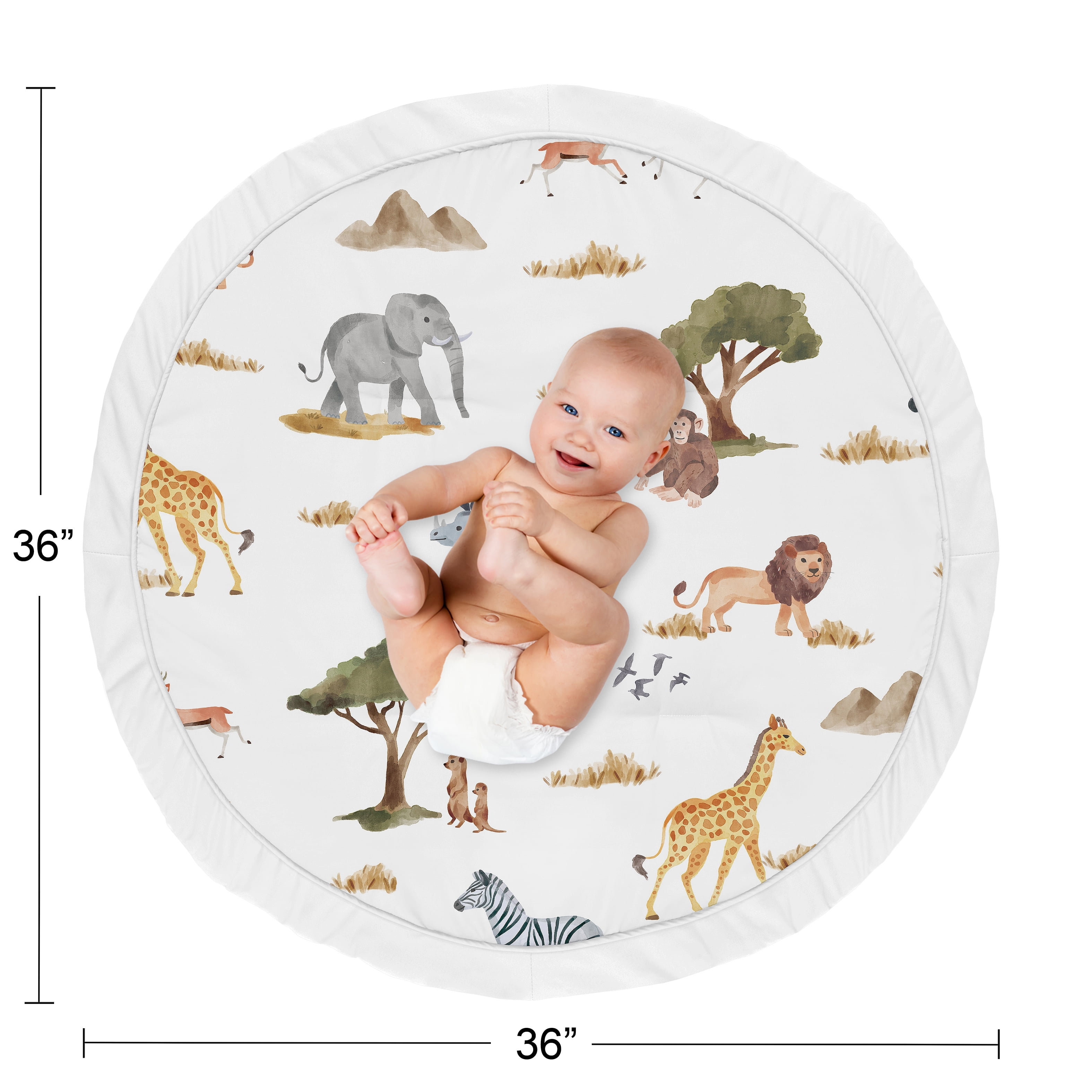 Sweet Jojo Designs Jungle Yellow Orange and White Baby Play Mat