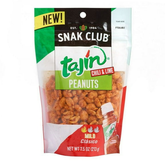 Snak Club Tajin Chili and Lime Peanuts 7.5 oz. Pack of 3