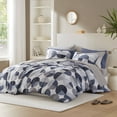 thumbnail image 2 of Regency Heights Queen Size Comforter Set, 9-Piece Bed in a Bag Queen, Round Geometric Print Bedding Comforter Set with Sheets, Navy Blue, 2 of 10