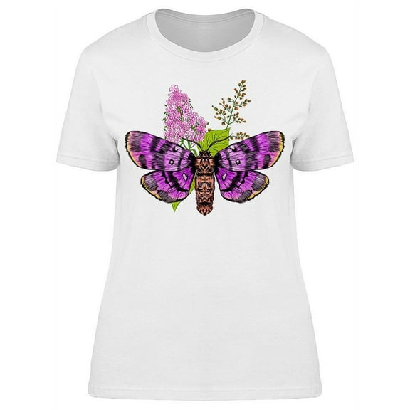 Plant Bouquet Purplish Moth T-Shirt Women -Image by Shutterstock, Female 3X-Large