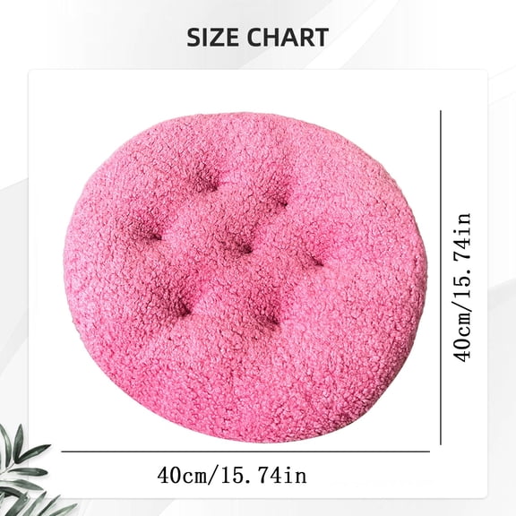 A Pink Fleece Cushion Round Chair Cushions Seat Cushion Stool Plush Seat Winter Warm Chair Covering for Dining Room Chair Floor Pillow Cushions