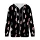 thumbnail image 5 of Pntutb moda mujer manga larga cremallera frente abierto suelta prendas de vestir exteriores blusa estampada abrigo Tops bolsillos blusa con capucha liquidación Pntutb Pntutb-6447, 5 of 5