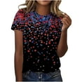 thumbnail image 2 of UVEASISHA Plus Size 4th of July Shirts for Women Short Sleeve Patriotic USA Flag Print T-Shirt Independence Day Gifts Crew Neck Tops Multicolor XL, 2 of 5