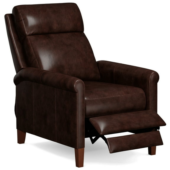 Sunset Trading Ethan Pushback Leather Recliner | Espresso Brown