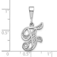 thumbnail image 2 of FJC Finejewelers 10 kt White Gold Filigree Initial F Charm 30 x 17 mm, 2 of 4