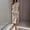 Apricot, variant on Morttic Women's Geometric Print Sleeveless Midi Dress – Crew Neck Button Detail with High Slit Stylish Office Dress Apricot,S