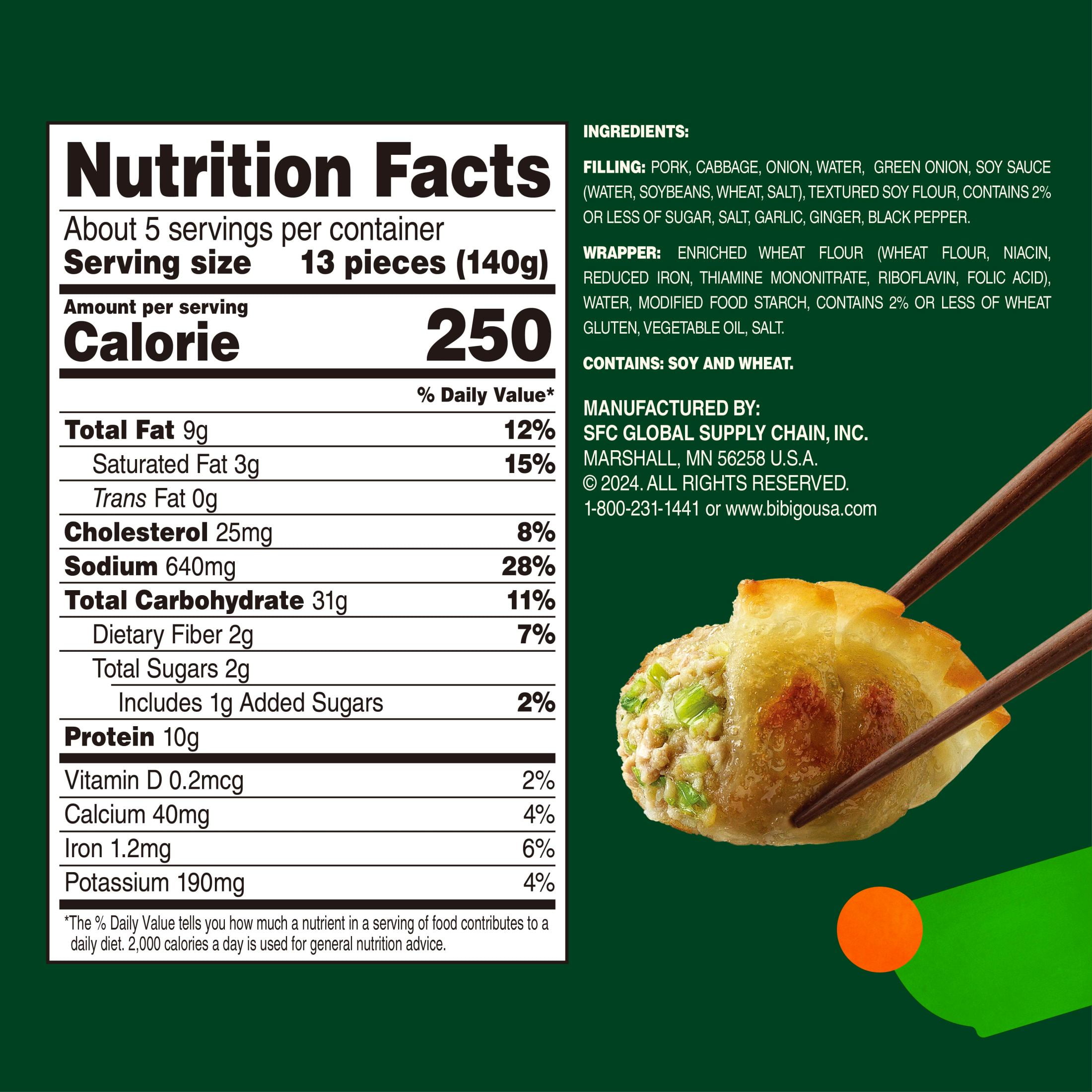 Bibigo Frozen Mini Wontons Pork & Vegetable Dumplings, 24.0 oz