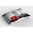 thumbnail image 2 of Ambesonne London Pillow Sham 2 Pack, Telephone Booth Big Ben, 30"x20", Red Grey, 2 of 3